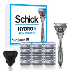 Schick 舒適牌 水次元5刮鬍刀組 Skin Protect款, 刮鬍刀炳+刀片 13入+保護蓋, 1組