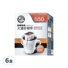 金車 MR.BROWN 伯朗咖啡 大濾掛咖啡-精選深烘焙, 15克x10包/盒, 100%阿拉比卡豆, 15g, 10包, 6盒