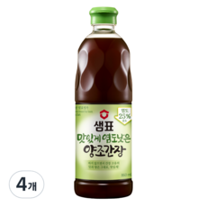 샘표 맛있게 염도낮은 양조간장, 860ml, 4개