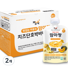 짱죽 맛있는 이유식 맘마짱 스파우트형 10p, 치즈단호박바나나죽, 120g, 2개 - 짱죽맘마짱