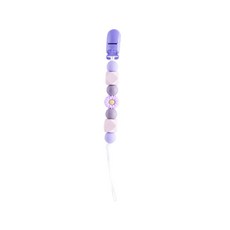 pink and blue 矽膠串珠雛菊造型手工奶嘴鏈, 紫色雛菊, 1條