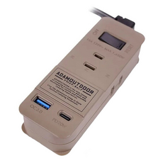ADAMOUTDOOR 3座擴充QC/PD USB延長線, 沙漠色, 125VAC, 最大1650W, 台灣製, 1.1m, 1個