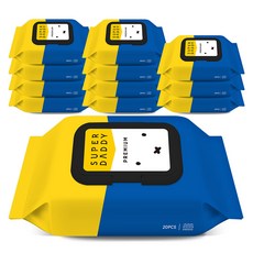 슈퍼대디 저자극 아기물티슈 프리미엄 휴대 캡형 77gsm, 20매, 12개