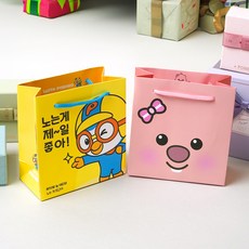 포포팬시 위드 뽀로로 쪼꼬미 쇼핑백, 옐로우 + 핑크, 10개 옐로우,핑크