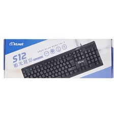 KTnet 廣鐸 104鍵 鵰光鍵影 鍵盤 USB S12, 經典造型, KTKB38UBK, 黑色