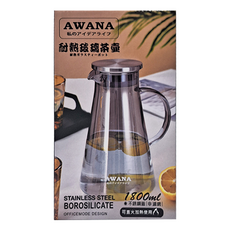 AWANA 米卡莎耐熱玻璃壺 GT-1800 16 x 13 x 23.5cm, 煙灰色, 1.8L, 1個
