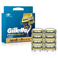 Gillette 吉列 ProShield鋒護潤滑系列刮鬍刀片, 8入, 1組