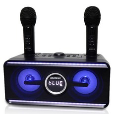 Murray 블루투스 듀얼마이크 휴대용 노래방기기, BLUE-LINE, 블랙