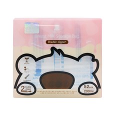 Snow Bear 小白熊 母乳冷凍袋 52入, 雙拉鍊, 200ml, BPA Free, 1盒