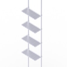 dayneeds 日需百備 頂天立地烤漆收納架 + ㄇ網4片 + PP板4片, 烤漆白