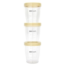 모윰 트라이탄 이유식 용기, 크림옐로우, 3개, 240ml