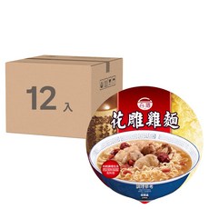 台酒 花雕雞麵 12入 - 濃郁藥膳湯頭，香Q細麵與雞肉塊料理包