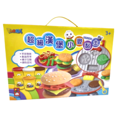 FOOD超人 超級漢堡小麥黏土套裝, 3歲以上適用, 手部發展, 創造思考, 親子互動, 顏色認知, 1盒