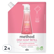 메소드 주방세제 핑크그레이프후르트향 리필, 1000ml, 2개