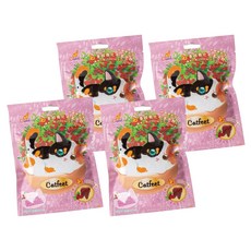 Catfeet 呼嚕愛乾淨蔓越莓化毛潔牙餅 鮭魚口味, 鮭魚, 60g, 4包