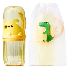 Aura Fam兒童漱口杯牙刷盒, 黃色, 1個