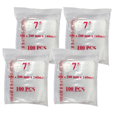 PP 夾鏈袋 7號 200mm x 140mm x 0.065mm 100只, 100個, 4包