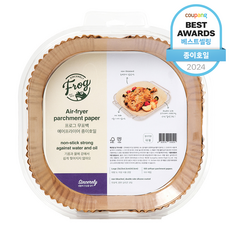 프로그 무표백 에어프라이어 종이호일, 23cm, 100개입, 1개 주방수납/잡화