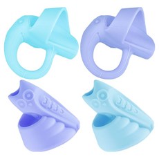 Wiseday 兒童鉛筆握筆器 大象2入 + 貓頭鷹2入 組, 1組, 藍色