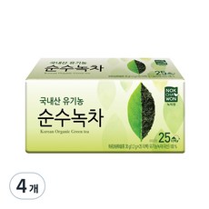 녹차원 국내산 유기농 순수녹차, 1.2g, 25개입, 4개