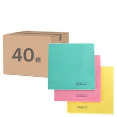 Deayoung 德國萬用不織布吸水抹布 40條裝, 四角型設計, 超強吸水力, 適用於居家和營業場所, 38 x 38cm, 40條