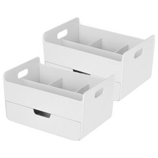 SYSmAX 組合式桌上收納盒, 白色, 2個