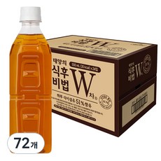 태양의 식후비법 W차 무라벨, 500ml, 72개