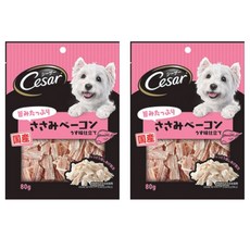 西莎 Cesar 點心系列 狗零食, 國產 低脂雞胸培根切片口味, 80g, 2包