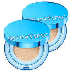 SKINTIFIC 柔霧氣墊粉底 11g, 01 香草色, 2個