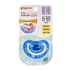 pigeon 貝親 繽紛系列 安撫奶嘴, L(6~18個月), 藍鯨魚, 1個