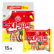 오뚜기 진라면 매운맛 120g, 15개 15개