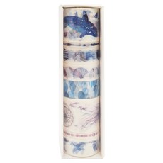 德德小品集 色彩生活紙膠帶 海洋之心 30mm 裝飾紙膠帶 8入組, 1組