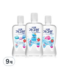 가그린 어린이용 구강세정제 딸기향 랜덤발송, 9개, 380ml
