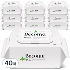 비컴 화이트 물티슈 캡형, 50g, 100개입, 40개