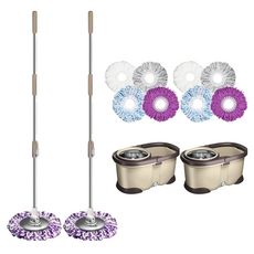 World Clean 彩虹旋轉拖把清掃器+拖把 5入組, 2組