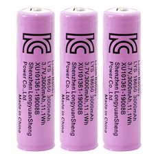 18650 리튬이온 충전지 3000mAh, 1개입, 3개