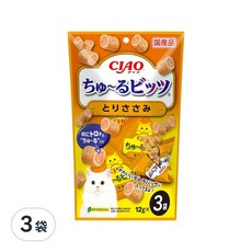 INABA CIAO 啾嚕迷你肉泥夾心卷 (雞肉) 12g*3入, 使用食品級原料, 不含防腐劑, 料多味美, 真材實料, 口感豐富, 36g, 3袋