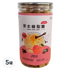 Love Nature Simple Life 依琦匠子 草本蜂梨糖 水蜜桃口味，清涼甘甜，舒緩喉嚨不適, 500g, 5罐