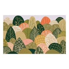 玄關絲圈地墊, 高彈柔軟絲圈, 結實耐用, 50 x 80cm, 山丘綠影