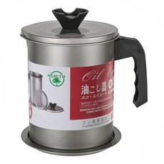 大容量 1.7L儲油濾油壺 附底座 + 濾網，304細密過濾網層, 1.7L, 1個