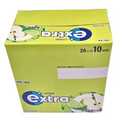 Extra 益齒達 潔淨無糖口香糖 青蘋萊姆口味 28公克x10包, 280g, 1盒