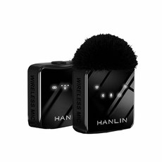 HANLIN 專業手機直播錄影收音麥克風 HAL51, 自帶混音 雙向監聽 即插即用 開機自動配對, 黑色