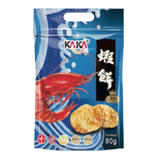 KAKA 卡卡 醬燒蝦餅 原味80g，酥脆涮嘴，獨立包裝方便攜帶, 80g, 1包