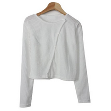 산호색단추여밈가디건