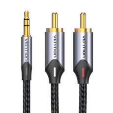 벤션 울트라 직조 3.5mm to 2 RCA 오디오 케이블 혼합색상, BCNBJ 5m, 1개