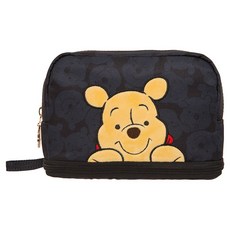 Winnie the Pooh 小熊維尼萌萌頭 化妝包, PTD23-E5-23BK, 聚酯纖維, W18 x H13 x D7 cm, 黑色, 18 x 7 x 13cm