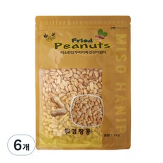 미소한입 튀김 땅콩, 1kg, 6개 - 땅콩금