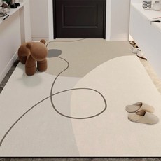 可可菲力 侘寂風防滑PVC皮革地墊, 60x90cm, 60 x 90cm, 1個