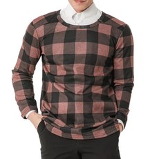 MI MI LEO 時尚男女 刷毛經典格紋機能休閒服, 典藏紅酒色