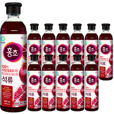 청정원 홍초 100% 자연발효초 사용 석류, 900ml, 12개